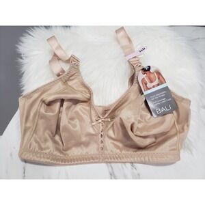 NEW Bali Double Support Wirefree Bra 36D Style DF3820 Beige
